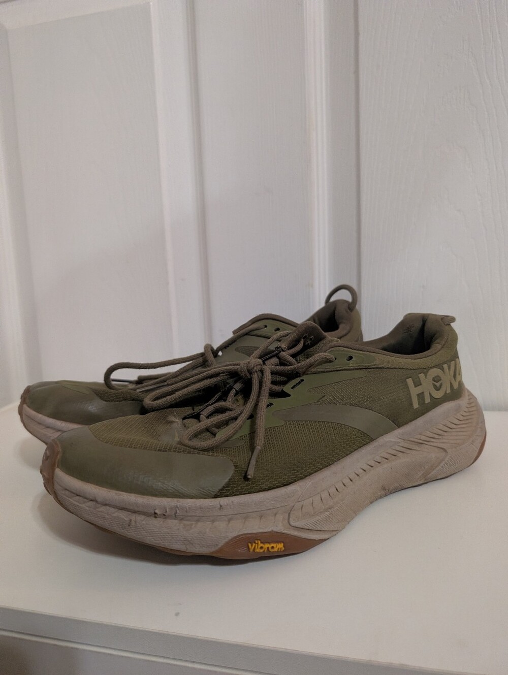 Hoka One One Transport Mens Shoes Green Vibram Sneakers Size 8.5